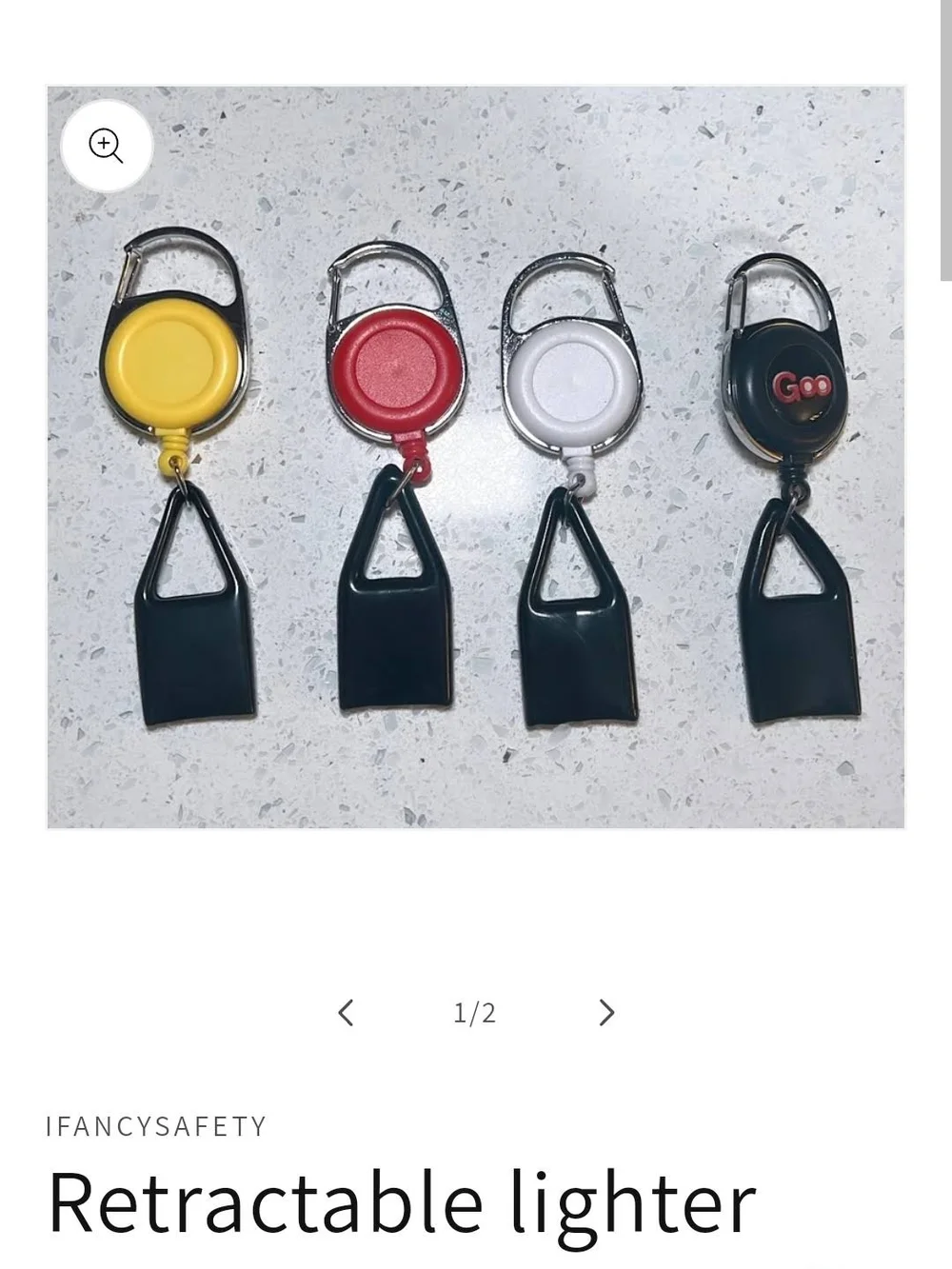 Retractable Clip Keychains with Badge Holder - Yellow, Red, White, Blk Set Of 4